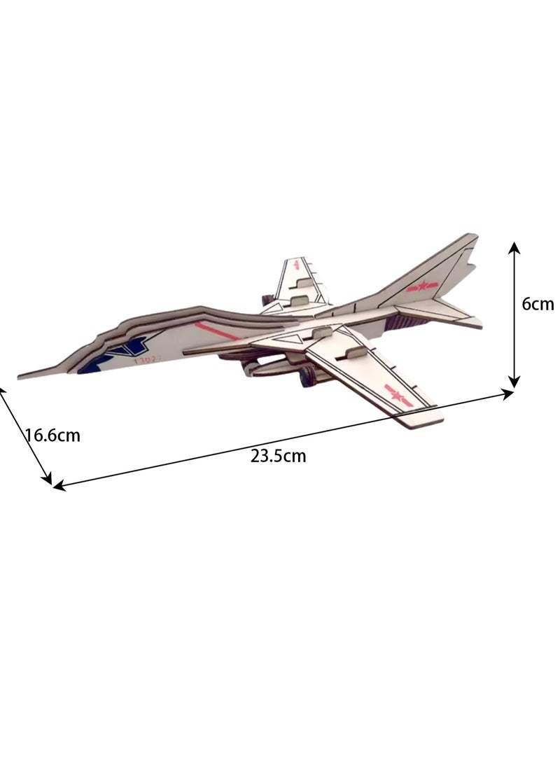 لغز خشبي ثلاثي الأبعاد نموذج تجميع مكعبات البناء لعبة الصبي (ستة مقاتلة قوية) - Image 2